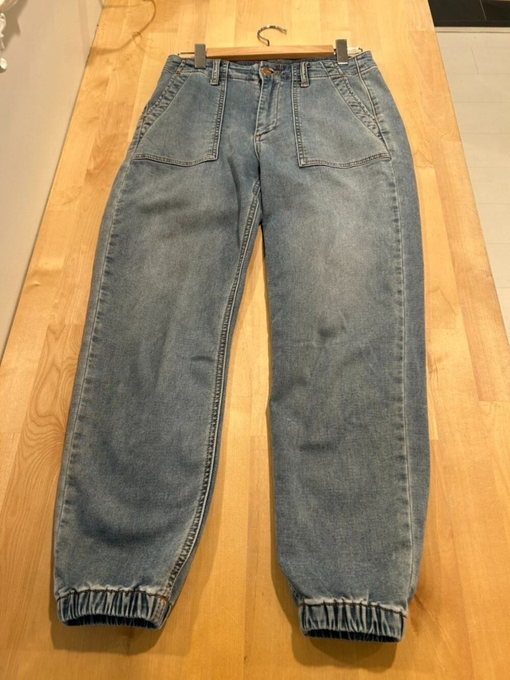 Joe's Jeans Womens 26 Denim Utility Jogger Jeans Blue Patch Pockets Cuffed